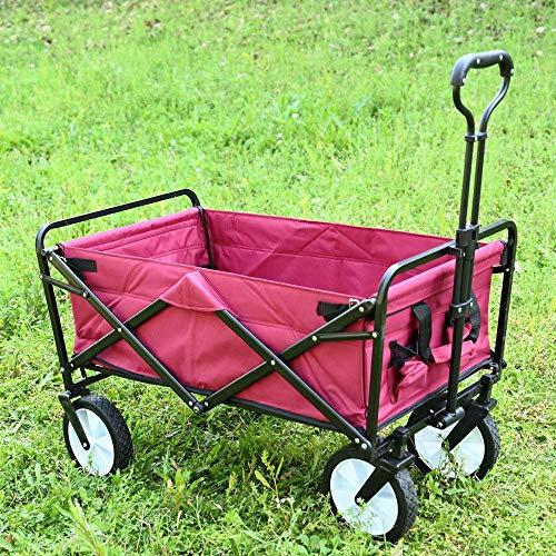 DDNGEJ Gartenwagen klappbar, Handwagen, klappbar, Transportkarre, bis 80 kg, für Garten, Camping, Strand, Angeln, Einkaufen