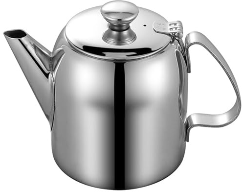 Stainless Steel Teapot 20 Oz Spill-Proof Metal Teapot with Short Straight Spout Cold Water Jug Coffee Kettle for Restaurants, Conference Rooms, Living Room Tea Kettle