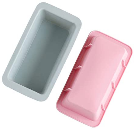 HOLIDYOYO 2piezas Molde Rectangular De Silicona Para Hornear Pan y Tartas Azul y Rosa Molde Reutilizable Para Repostería Diy Antiadherente y Fácil De Limpiar Para Bizcochos Mousse y Sándwich