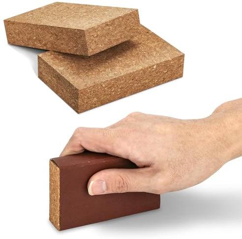 PinStone 2 Pack Cork Sanding Block, 3-8/9 x 2-3/8 x 7/9 Sandpaper Block, Sand Paper Block, Cork Block, Sander Block, Hand Sanding Block for Sandpaper, Wood
