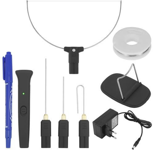 QWORK® 3 en 1 cortadora de espuma eléctrica, cortadora de poliestireno expandido de 100-240 V/18 W, para láminas de poliestireno expandido