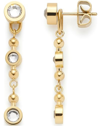 JEWELS BY LEONARDO Ohrstecker Bobby • 1 Paar Ohr-Hänger aus goldfarbenem Edelstahl • runder Stein mit abnehmbarer Verlängerung • Schmuck Geschenk für Frauen • 024808