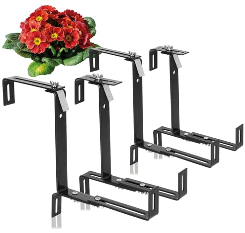 COM-FOUR® 4x Premium blomlådehållare för balkongräcken och räcken
