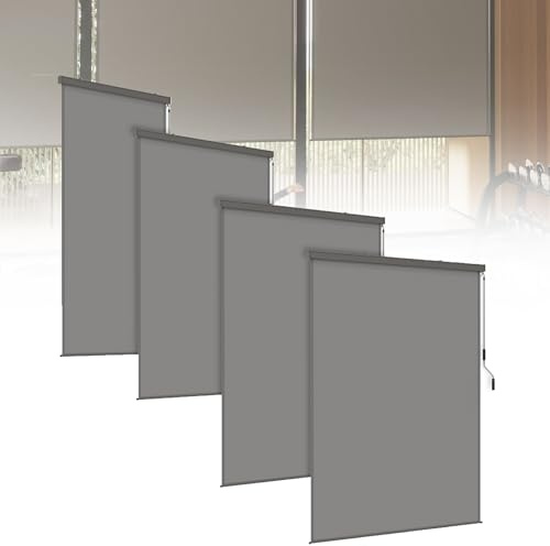 HENGMEI Senkrechtmarkise Balkon Alu Balkonmarkise Vertikalmarkise Außenrollo Handkurbelmechanismus Seitenrollo Sichtschutz für Balkon, Terrasse, Sonnenschutz und Sichtschutz (120x250cm, Grau)