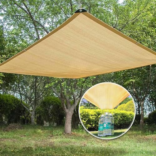Toldo tipo vela rectangular de 3 x 4 m, para patios, pérgolas, balcones, material grueso para invernaderos, 10 x 12 m, color beige