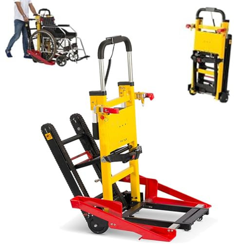 RSPPPJQ Silla de Ruedas eléctrica for Subir escaleras, Silla salvaescaleras portátil for Personas con discapacidad y Personas Mayores, Silla for Subir y Bajar escaleras, Plegable.
