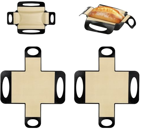 2 Pcs Reusable Silicone Bread Sling, Food-Grade Silicone Bread Loaf Pan Liners & Lifters with 4 Handles, Non-Stick & Easy Clean Dough Transfer Baking Mat for 9x5 or 1.5lb Loaf Pans