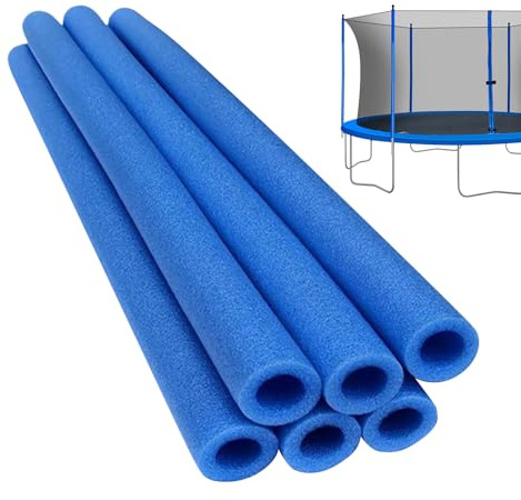 6 piezas tubos de espuma para trampolín – mangas protectoras de 88 cm para postes, accesorios antideslizantes y resistentes a las inclemencias del tiempo, azul/negro, para uso interior y exterior