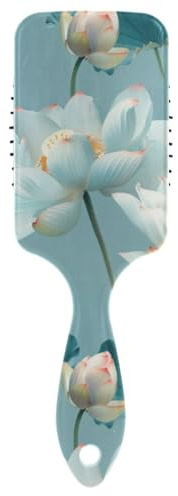 Cepillo antiestático chino tradicional con diseño de flor turquesa para todo tipo de cabello con mango ergonómico para cabello de mujer