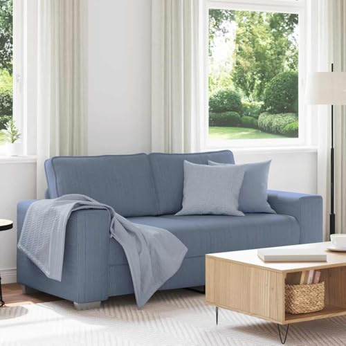 INLIFE Zweisitzer-Sofa Blau 140 cm Cordstoff,Möbel,Sofas,Blau,27.1 KG,4105203