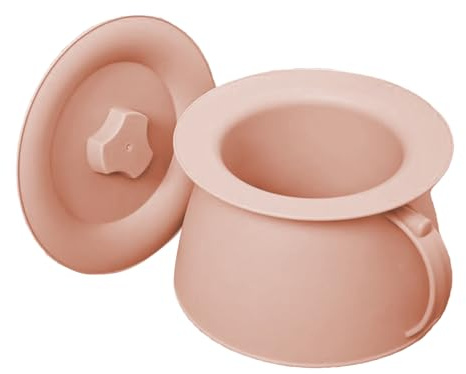 Unisex Chamber Pot, 1.5L Portable Toilets Pot with Lid and Handle Spittoon Urinal Basin Potty Multifunctional Home Bucket, Pink/Green