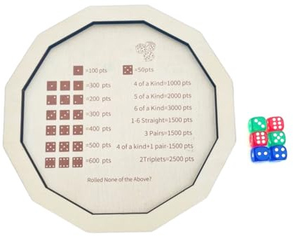 Oxtxuzdm Würfeltablett aus Holz, Rollenspielbrett, lustiges Familien-Tablett, Spiel für Erwachsene, Frauen, Männer, Zuhause und Reisen, Holzbehälter