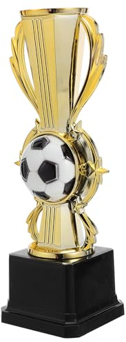 Kisangel Calcio in Plastica Premi Dorati Coppa Sportiva per Ragazzo Ragazza Ricompensa per Competizione Party Tema Calcio