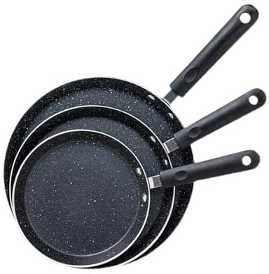 GMBYLBY Padella multiuso con rivestimento antiaderente, set da 3 pezzi, con manici ergonomici, pentole in alluminio per cuochi amatoriali e regali