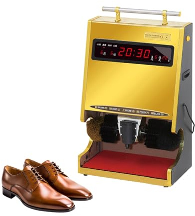 Electric Shoe Polisher, Automatic Induction Dual Brush Shine Machine with Time Display for Leather Shoes, Ideal for Home, Hotel, Office, Airport, or Station