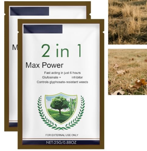 2 pezzi 2 in 1 Max Power H/erbicida ad azione rapida, controlla le erbacce resistenti, potente e concentrato ad azione rapida per raggiungere le radici, per vialetti, cortili e linee di recinzione