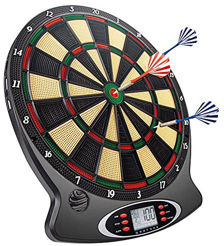 Aktive 43095 - Lavagna a freccette elettronica multigioco per bambini e adulti/Lavagna a freccette digitale da parete, giocattolo sportivo/Giocattolo di puntamento, lavagna a freccette per bambini
