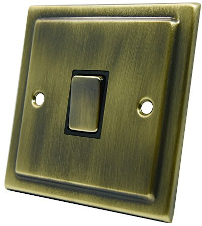 AET VAB1GSWIBB 10 A 1 Gang 2 Way Victorian Antique Brass Light Switch