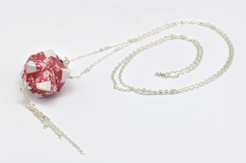 The cocotte Collier sautoir papier Origami Boule Rouge