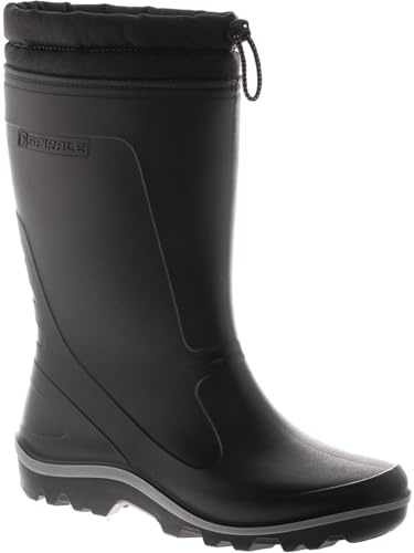 Spirale Stratos, botas de lluvia unisex adulto,botas impermeable, forro térmico de lana sintética, negro
