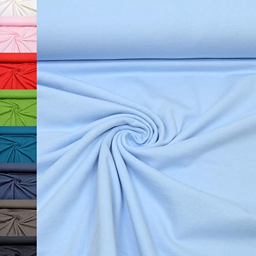 MAGAM-Stoffe Ben Sweatstoff Uni innen Angeraut und weich Meterware ab 50cm (12. Hellblau)
