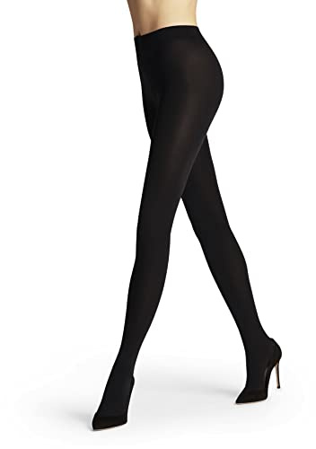 FALKE Seidenglatt 80 DEN W Ti opaques épais fantaisie 1 paire, Collants Femme, Noir Black 3009, S-M