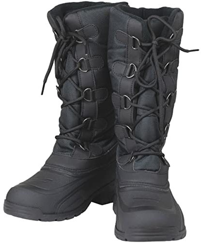 Lazura - Thermostiefel Basic | warme Stallstiefel mit Schnürung | Winter Stallschuhe wasserdicht & gefüttert | hohe Stiefel für Stall & Koppel | Unisex Winterstiefel in schwarz | Größe 37