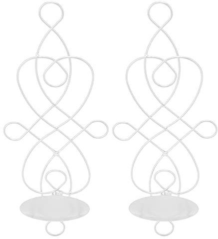 Lot De 2 Bougeoir Mural, Deco Murale Salon Bougeoirs Photophore Chandelier Porte Bougie Moderne Métal Photophore Appliques Bougeoirs Muraux Décoratifs Vintage pour Chambre