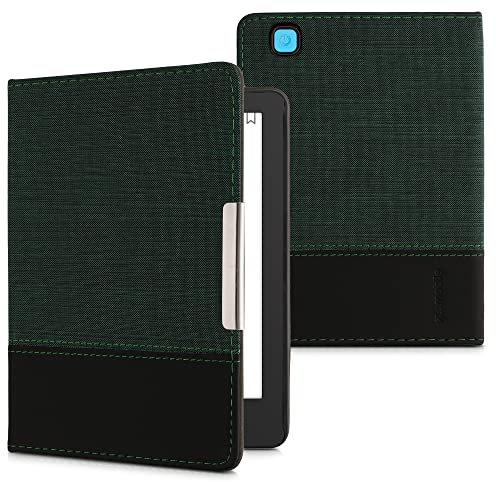 kwmobile Étui liseuse Compatible avec Kobo Aura Edition 2 - Housse avec Rabat magnétique en Tissu Canevas pour liseuse