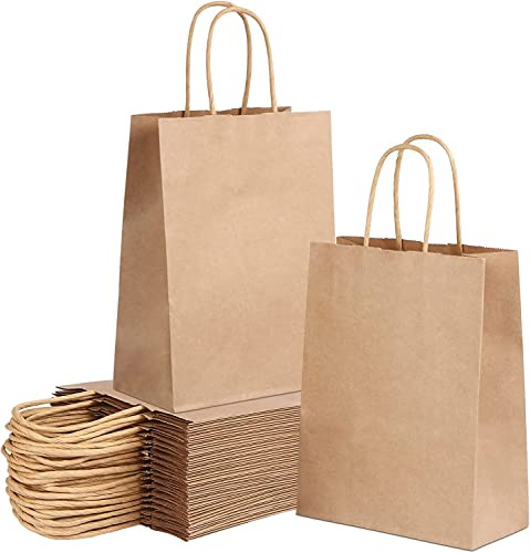 Bolsas para regalos, bolsas de papel kraft con asas, bolsas para regalar en diferentes tamaños, bolsas de papel para tiendas y comercios (32 x 41 x 11 cm, 20 Bolsas)