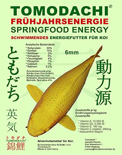 Koifutter Frühjahrsfutter Spirulinafutter für Koi Schwimmfutter Energiefutter für Koi arktische Rohstoffe gegen Energiemangel bei Fischen im Frühjahr 6mm 15kg