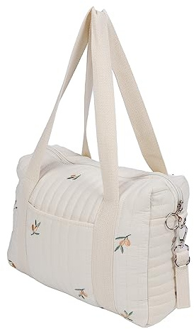 Akozon Multifunktionell Barnvagn, Multifunktionell Barnvagnsväska, återanvändbar Skötväska med Broderi med Dragkedja (Olivpåse)