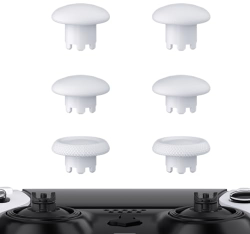eXtremeRate Robot White Replacement Swappable Thumbsticks for PS5 Edge Controller - Custom Interchangeable Analog Stick Joystick Caps - Controller & Thumbstick Base NOT Included