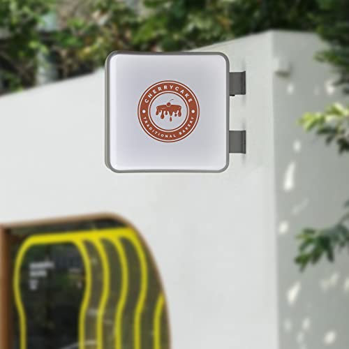 HPDTZ Quadratischer LED Leuchtkasten für Außenbereich, wasserdicht, modern, Acryl, Aluminiumlegierung, 50 * 50cm