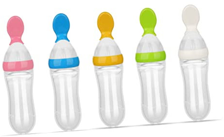 ifundom Babynahrung Feeder Drücken Kochlöffel Aus Silikon Beikost-flaschenzuführung Silikonlöffel Babylöffel Schaufeln Scoop -squeeze-feeder Kind Rosa Reispaste Löffel