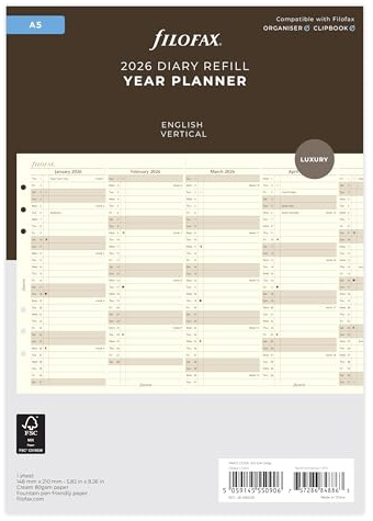 Filofax A5 Yearplaner (E)2026
