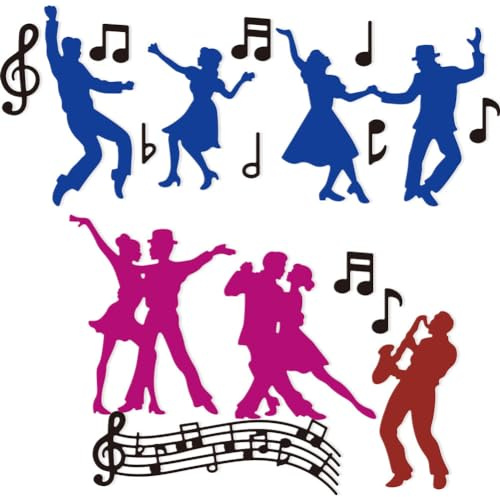 DELORIGIN Stanzformen Mit Musik Jazztanz Kartenränder Stichstanzer Stanzformen Aus Karbonstahl Prägeschablonen Stanzschablonen Neuheiten 2025 Prägeschablonen Rahmen Für DIY Papierbastelalben