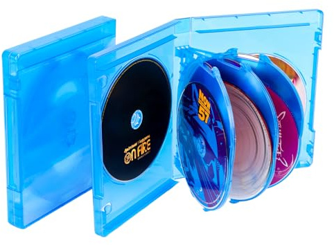 BOATISLE Blu-ray/DVD/CD Multi Case 8 Tray (Holds 8 Discs) 20mm Replacement Box, Discs Holder Blue Transparent, 2Pack BD Case Hold 16 Discs