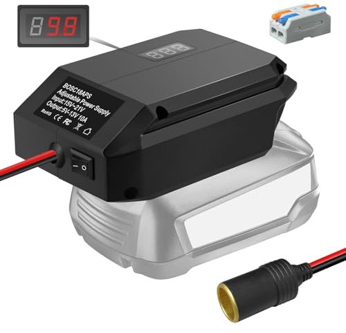 DC 18V to 12V Step Down Converter for Bosch 18V PBA PSB PSR Home and Garden Battery, Power Wheels Adapter, Cigarette Lighter Buck Adapter for Car Power Tools, Car Refrigerator