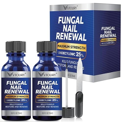 2 Bottle Toenail Fungus Treatment Extra Strength, 25% Undecylenic Acid, Tea Tree Oil, Toe Nail Fungus Treatments, Toe Fungus Treatment for Toenail