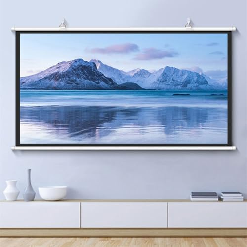 GSKDZG Manual Pull Down Projector Screen 30 40 50 60 72 Home Theater Projection Screen HD 4K 4:3 16:9 Format Movie Screen For Indoor Outdoor, Anti-Crease(40 Inch (16:9))