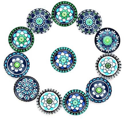 IWOWHERO 1tasche Diy Blumenmuster -patch Schmuckzubehör Für Kreative Bastelprojekte Blau Dekorative Glasoberflächen Für Schmuckherstellung Und Handwerkskunst