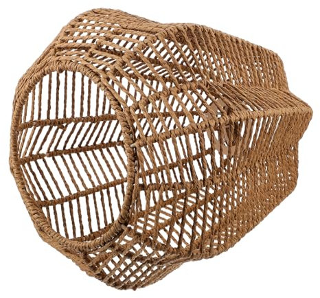 KITANDOVE Woven Rattan Lampenschirm Für Pendelleuchte Rustikaler Lampenbezug Für Wohnzimmer Schlafzimmer Restaurant Leicht Vielseitig Installieren ø Oben Unten