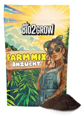 Bio2Grow Anzuchterde 1L - Blumenerde Substrat Kokoserde Anzuchterde Palmenerde Rindenmulch Gartenerde Pflanzerde Grow
