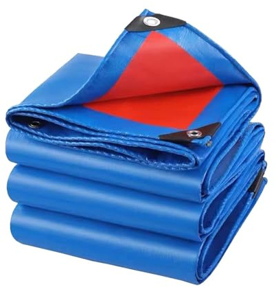 SRHIMEOS 1.5x1m Telone Occhiellato Impermeabile Plastica, Telo Impermeabile con Occhielli, Telone PVC Rinforzato, Teloni Impermeabili per Giardino, Gazebo, Campeggio, Mobili, Capanni