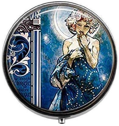 Moon Goddess Boîte à pilules en verre avec photo