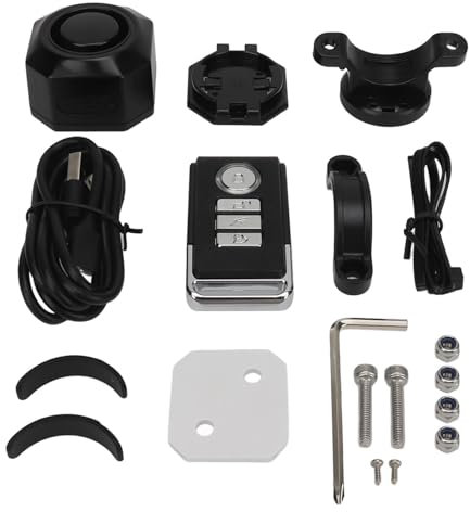 Zohisin Rechargeable Bike Alarm System with Remote Control 110dB Security Alarm Vibration Motion Sensor for Bikes Motorcycles Scooters Cars IP65 Theft Prevention