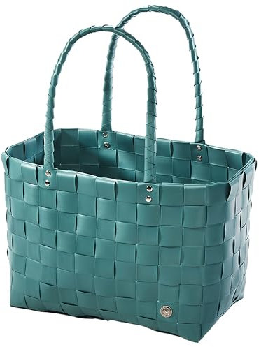 Kobolo Shopper TEAL, 40x22x50 cm, türkis, handgefertigte Tasche aus PE, robust & leicht, modische Einkaufstasche, Strandtasche oder Alltagsbegleiter mit stabilem Henkel