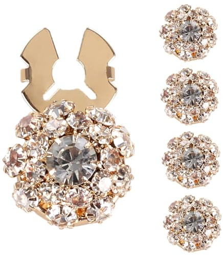 Cubrebotones con pedrería, 5 unidades de botones de estrás extraíbles para joyas, botones de costura, para puños de ropa, camisas, esmoquin, decoración DIY para fiestas