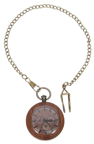 Healeved Dekorative Tragbare Hängeuhr im Vintage Stil Retro Herren Taschenuhr mit Kette Inklusive Batterie Geeignet für Täglichen Gebrauch und Partys